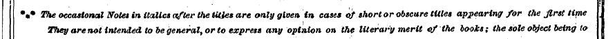 , • «* The occasional Note* in italics a...