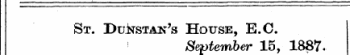 St. DuksTAN's House, E.C. September 15, 1837.