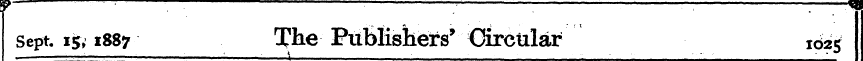 ' l * 41 Sept. is, 1887 The Publishers ¦...