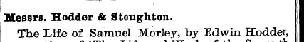 Messrs. Hodder & Stoughtoa. The Life A o...