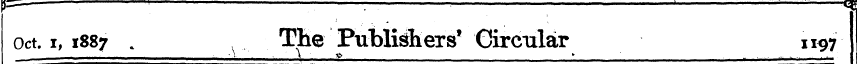 F=- : \ : — = ; ' ¦——'—-—~« Oct. i, 1887...