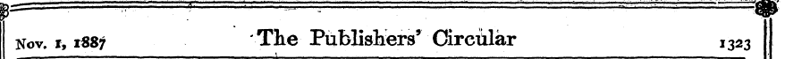 Nov. i1S87 The Publishers 9 Cireiilar 13...