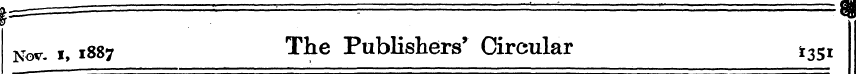 Nov. i, 1887 The Publishers' Circular i3...