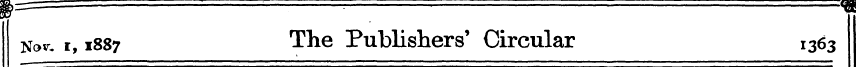 Nov. i, 1887 The Publishers' Circular 13...