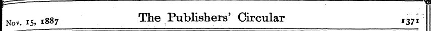 ; ^__ ' tg Nov. 15,1887 Tlie Publishers'...