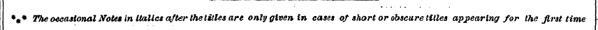 ** The occasional Wotes in italics a/ter...