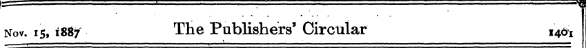 Nov. 151887 The Publishers' Circular 140...