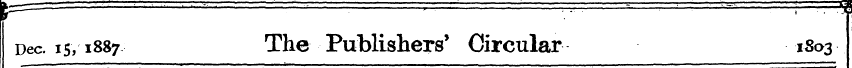 f' Dec. 15,1887 The PublishersCircular 1...
