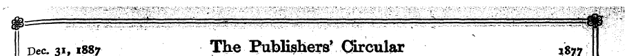 Dec ii, 1887 The Publishers * Circular 1...