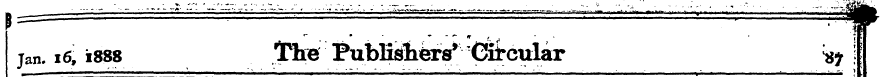 jan. 16, 1888 the Publisliers' Circular ...