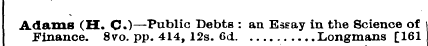Adams Finance ( . H. 8 C vo .)— . pp Pub...