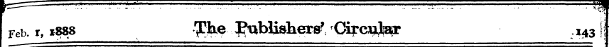 Feb. r, 1888 , - | fffr e Jg'Qbliahers ^...