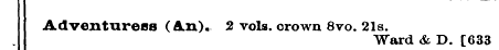 Adventuress (An). 2 vols. crown 8vo. 21 ...