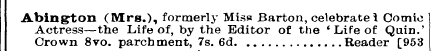 Abington (Mrs.), formerly Miss Barton, c...
