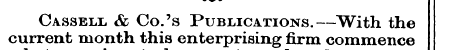 Cassell & Co.'s Publications.—With the c...