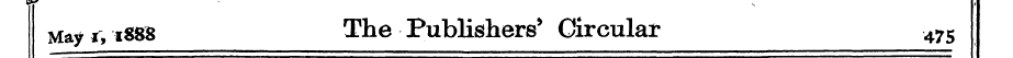 9" < May«, iSSB The Publishers * Circula...