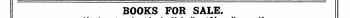 BOOKS FOR SALE. at 9line Advertisements are inserted under this heading a. per , prepata.
