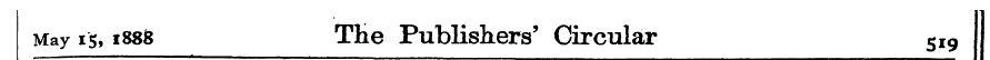 May 15, 188& The Publishers' Circular 5I...