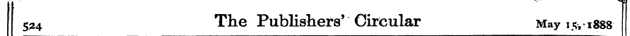 5^4 The Publishers' Circular May 15, iS8...