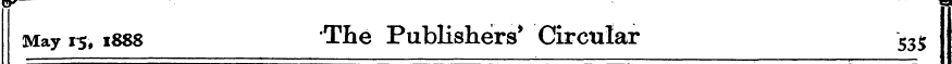 n May rs, 1888 The Publishers* Circular ...