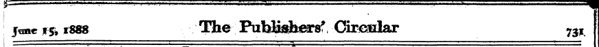 jane *5 i888 The Publishers' Circular 7J...