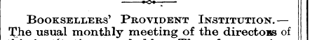 Booksellers' Provident Institution. — f ...