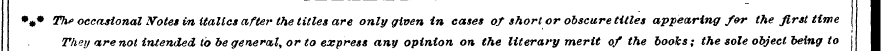 • » ? Th*> occasional Wotes in italics a...