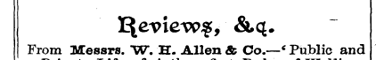 QevievQg, &q. From Messrs. "W. H- Allen ...