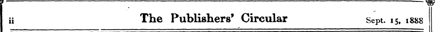 . . w ii The Publishers' Circular Sept. ...