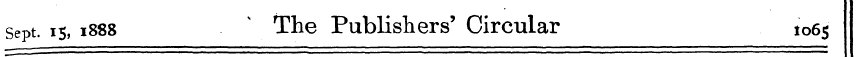 Sept. is, 1888 The Publishers' Circular ...