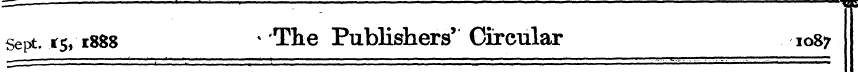 sept, ts, 1888 The Publishers' Circular ...