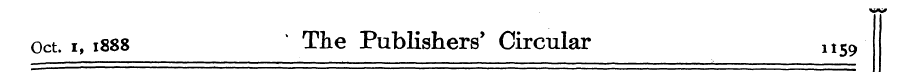 Oct. i, 1888 % The Publishers' Circular ...