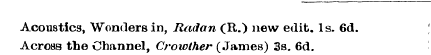 Acoustics, Wonders in, Radan (R.) new ed...