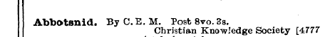 Abbotsnid. By C. E. M Christi . Post an ...