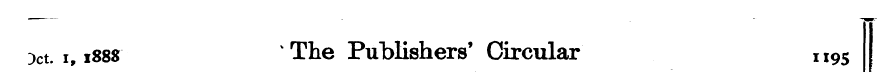 Dct. i, isss The Publishers * Circular n...