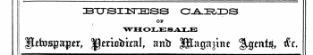 iBTrsiisrEsss O-A.:r,:ds op WHOLESALE ifcfospap*r, ^motrual , antr llJag^ iiu ^genig, tfc.