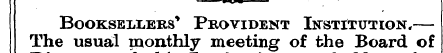 BOOKSELLERS * PROVIDENT INSTITUTION. The...
