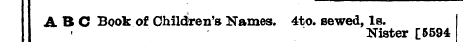 ABC Book of Children's Names. 4to. sewed...