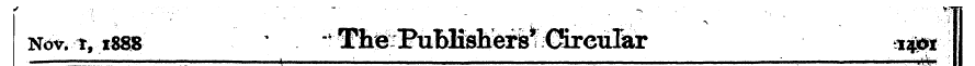 Nov.?, ¦ 1888 ¦ ¦¦ ' " ¦ ' '* ¦ " The ' ...
