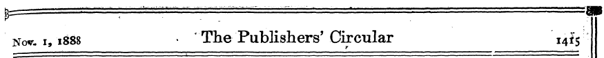 Nov- i, 1888 * The Publishers' Circular ...
