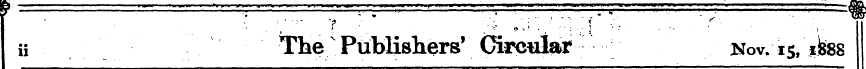 ii The v Publishers' Circ^dar Kov. 15, i...