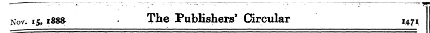 Nov. is, i88» • The Publishers' Circular...