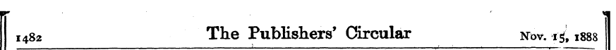 w \ I482 The Publishers' Circular Nov. i...