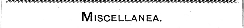 Miscellanea.
