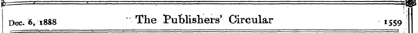 £»= =¦¦ ' ' ' ' - ¦» ; Dec. 6,1888 The P...