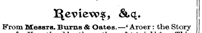 From Messrs. Burns & Oates.—' Aroer: t &...