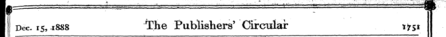 I Dec. 15, 1888 The Publishers' Circular...