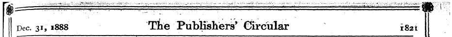 Dec. 31,1888 The Publishers' Circular i8...
