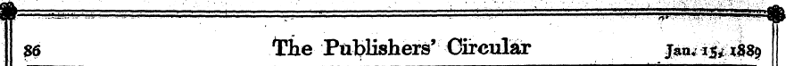 86 /The Publishers' Circuit ^^^1889
