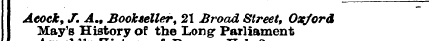 Acock May , ' J s . H A istory ., Bookse...
